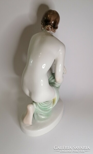 Herend lux elek's large-scale female nude. 35 cm high.