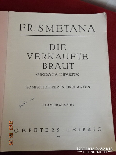 Smetana die verkaufte braut. Klavier = auszug. Pages 1 - 274. Jokai.