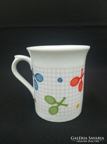 Bohemian porcelain mug with tennis