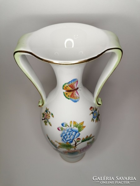 Large vase with handles by Viktoria Herend. In new condition!