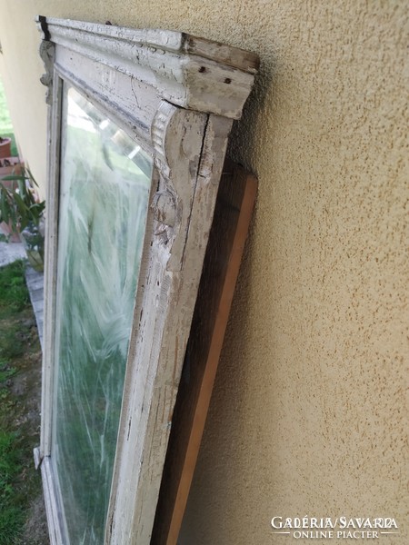 Antique wooden framed large mirror, frame for sale! 100-year-old frame, with wooden inlay on the back.