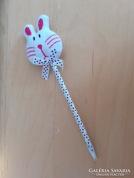 Polka dot bow bunny head pen new