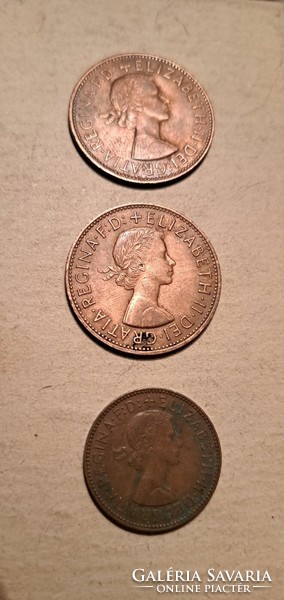 II. Elizabeth 1 penny 1963, 1966. Half penny 1960