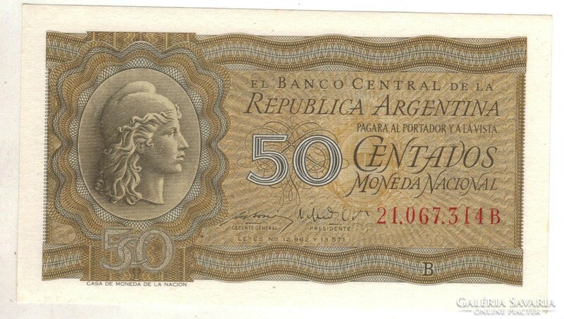 2 x 50 centavos Sorszámkövető 1951 Argentina UNC .