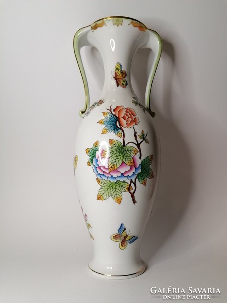 Large vase with handles by Viktoria Herend. In new condition!