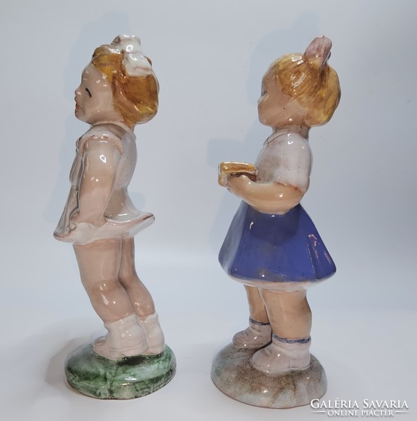 Ceramic little girl figurines