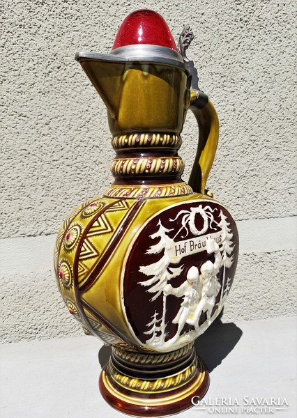 Nagyméretű antik Schütz Blansko sörös korsó / kancsó