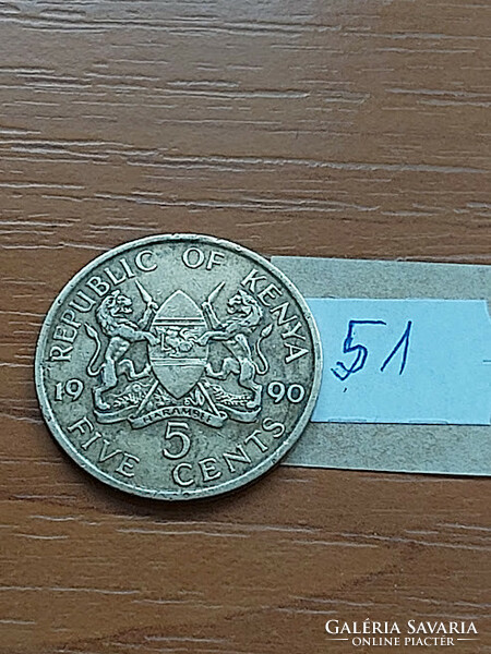 KENYA 5 CENTS 1990 DANIEL TOROITICH ARAP MOI 51.