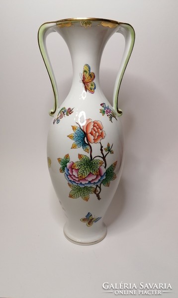 Large vase with handles by Viktoria Herend. In new condition!