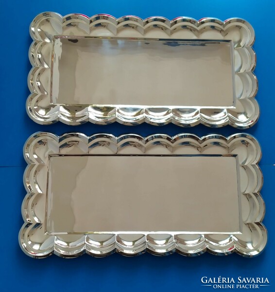 Silver art-deco 2-piece sandwich tray