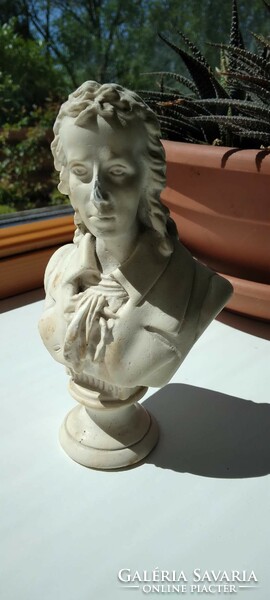 Decorative, small-sized, man-made stone bust