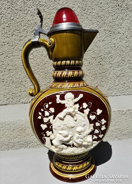 Nagyméretű antik Schütz Blansko sörös korsó / kancsó
