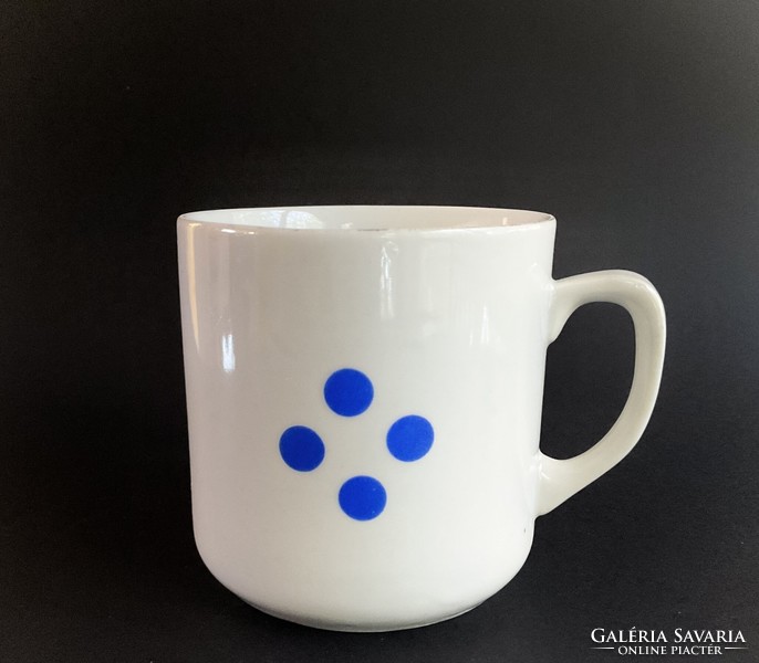 Zsolnay blue polka dot mug