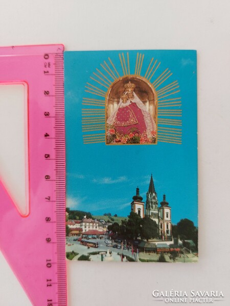 Régi kegytárgy Mariazell vallási mini szelence szentkép 2 db