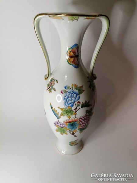 Large vase with handles by Viktoria Herend. In new condition!