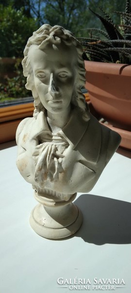 Decorative, small-sized, man-made stone bust