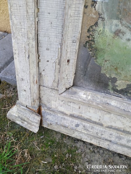 Antique wooden framed large mirror, frame for sale! 100-year-old frame, with wooden inlay on the back.