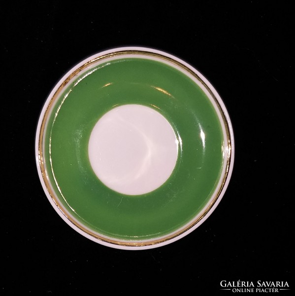 Zöld Hollóházi porcelán kávés csésze alj 9,5 cm