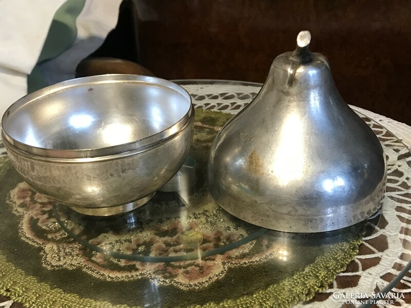 Silver-plated, antique bonbonier, pear-shaped, a special beauty