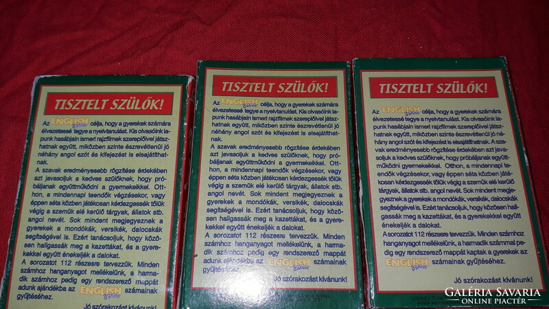 English-Hungarian retro language learning aid cassette package, all 4 as shown in the pictures