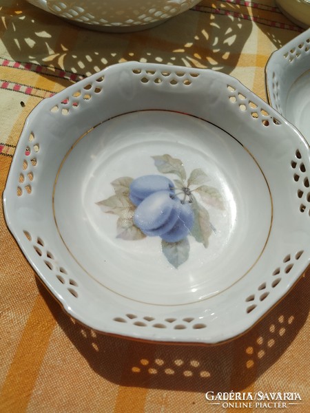 Porcelain compote set for sale! Bavaria, openwork pattern, fruit set for sale!
