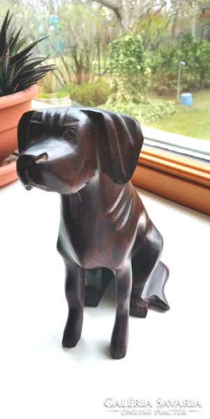 Small wooden dog statue