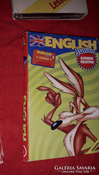 English-Hungarian retro language learning aid cassette package, all 4 as shown in the pictures