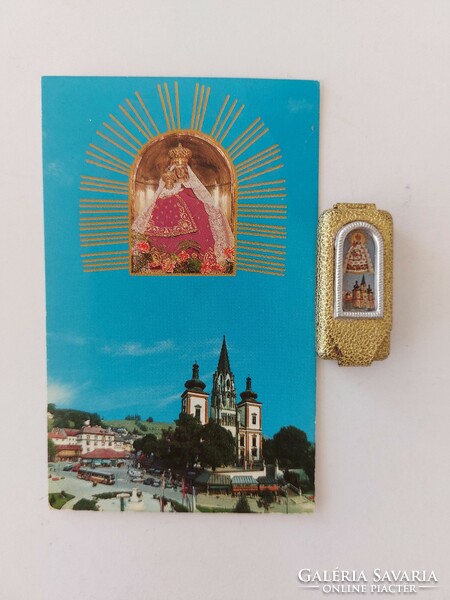 Old grace object Mariazell religious mini selence holy image 2 pcs