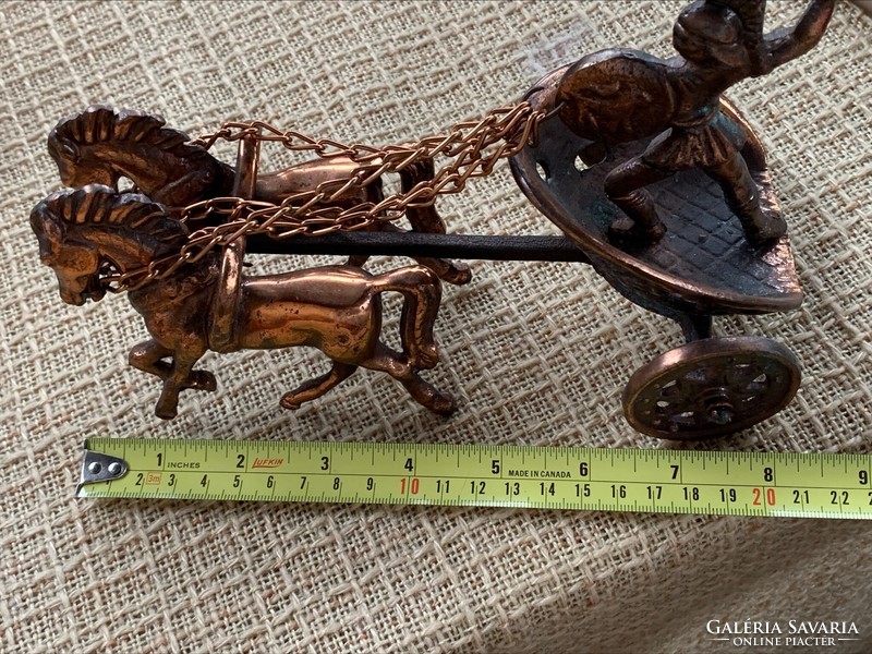 Roman chariot solid copper statue 1.2 kg. From the 70s