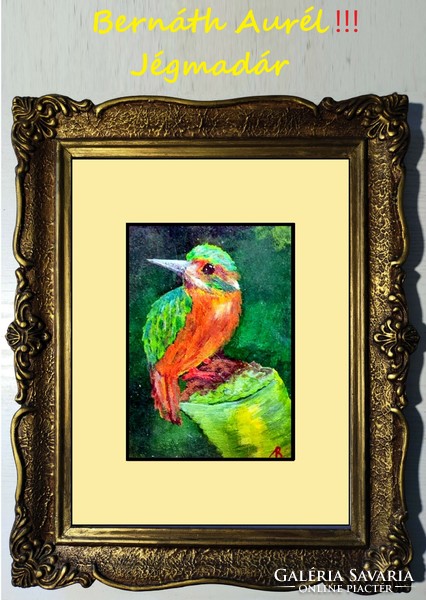 Aurél Bernáth: kingfisher, around 1930 - the master's most beautiful bird!