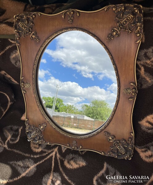 Antique mirror wood with gilded carved decoration r0