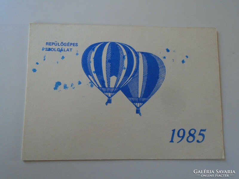 D195137 aircraft service - 1985 New Year's paper - dr. Signed by István Gyurkovics - balloon flight