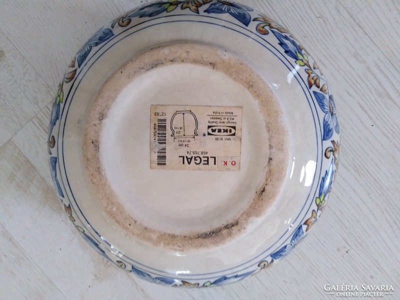 Hand-painted, glazed ceramic bowl, large - ikea / occupied