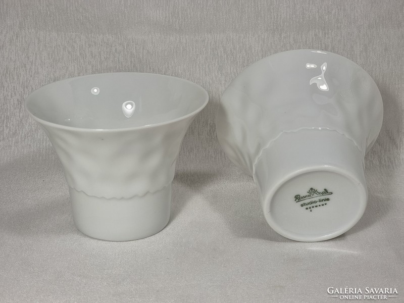 2 db Rosenthal német porcelán gyertyatartók, stúdió munkák, XX.szd második fele.