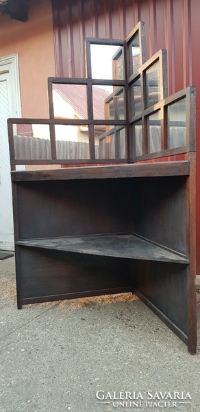 Mirrored oak corner shelf...184 cm high