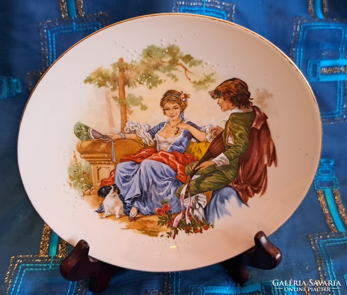 Antique romantic scenic porcelain wall plate, decorative plate (m3754)