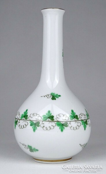 1N005 Régi petrezselymes Herendi porcelán váza 15 cm