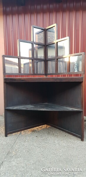 Mirrored oak corner shelf...184 cm high