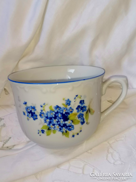 Retro, forget-me-not mug in display case