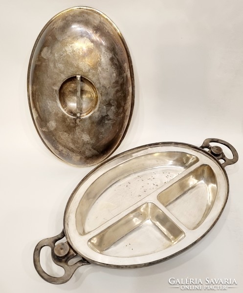 Silver-plated antique English Wiskemann dish warming food holder - ep