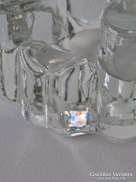 Vintage crystal glass candle holder, candle holder, decoration ('70s)