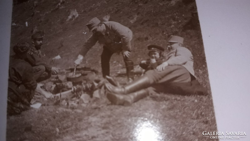 1918.Antik tábori csendőrség pihenőidő főzőcske kép fotó képeslap BELGRÁD a képek szerint