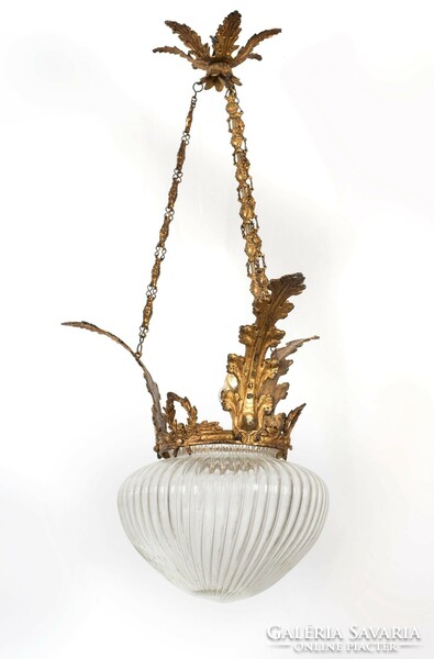 Art Nouveau gilded bronze chandelier