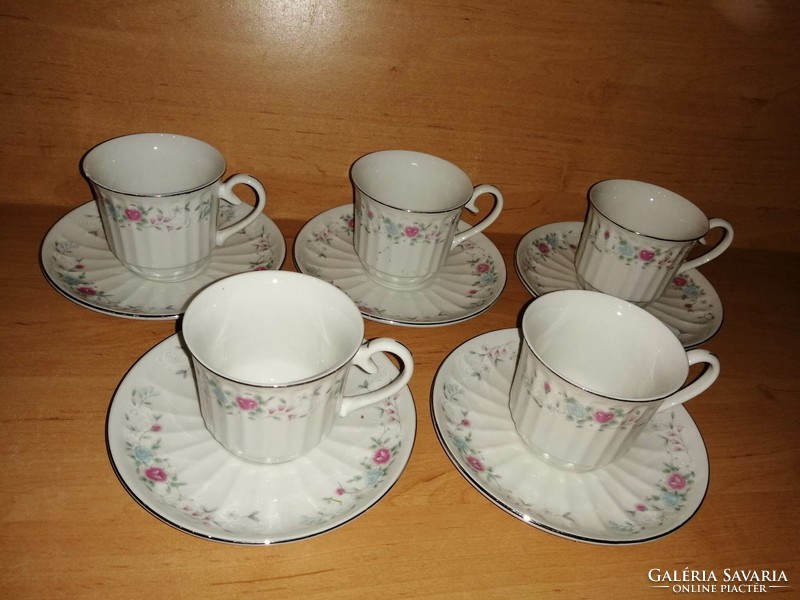 Koenigszelt antik német porcelán csésze aljjal 5 személyes (31/d)