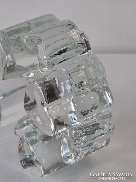 Vintage crystal glass candle holder, candle holder, decoration ('70s)