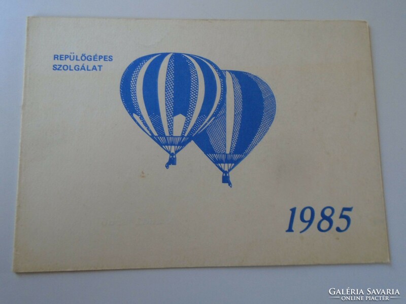D195132 aircraft service - 1985 New Year's paper - signed by Ernő Mandl - balloon flight
