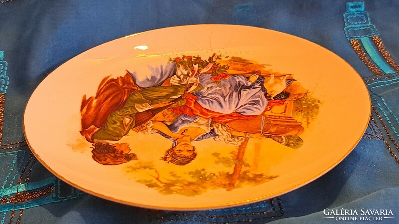 Antique romantic scenic porcelain wall plate, decorative plate (m3754)