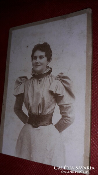 Antique cc.1910 Thick cardboard art photo portrait of a beautiful young lady half-length according to the pictures