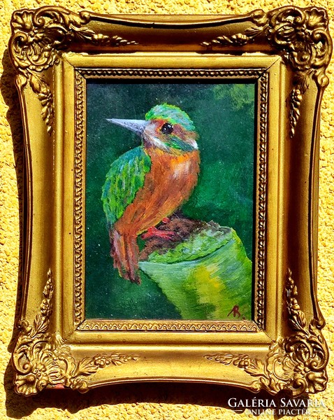 Aurél Bernáth: kingfisher, around 1930 - the master's most beautiful bird!