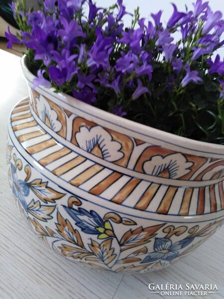 Hand-painted, glazed ceramic bowl, large - ikea / occupied